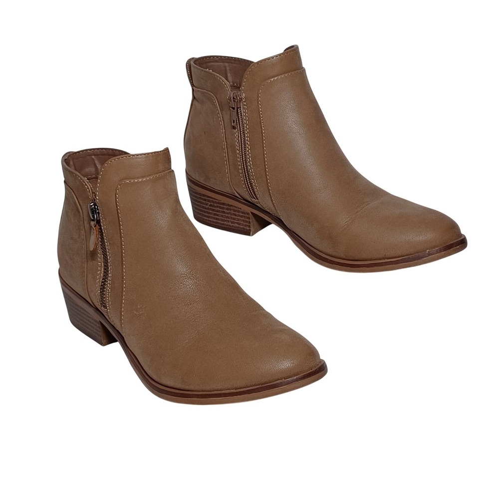 MIA Women's Kendis Double Zip Faux Leather Ankle Boots Size 8.5W